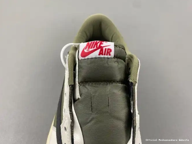 Official Maikesneakers X JORDAN 1 SCOTT AIR MEDIUM OG DM7866-200 LOW OLIVE TRAVIS 0529